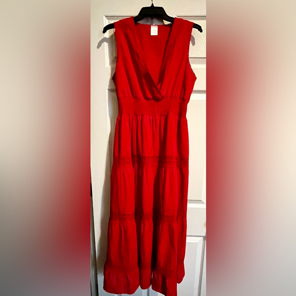 Coldwater Creek Vibrant Red V-Neck Top